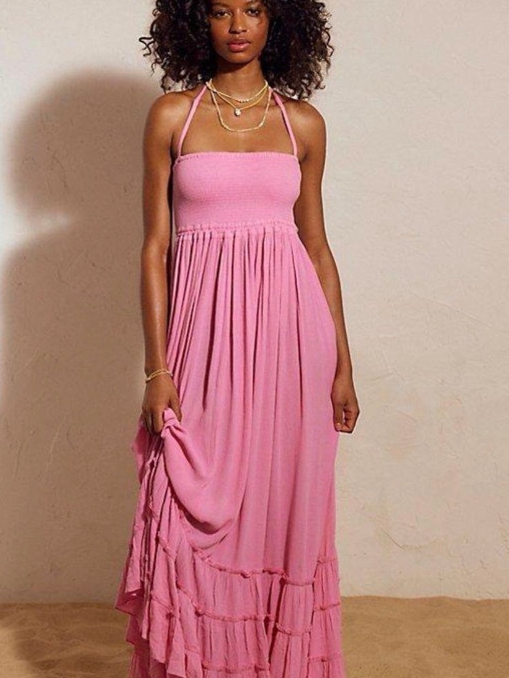 Free People Extratropical Maxi Dress in “Candy Coated Pink” Size Large, New!